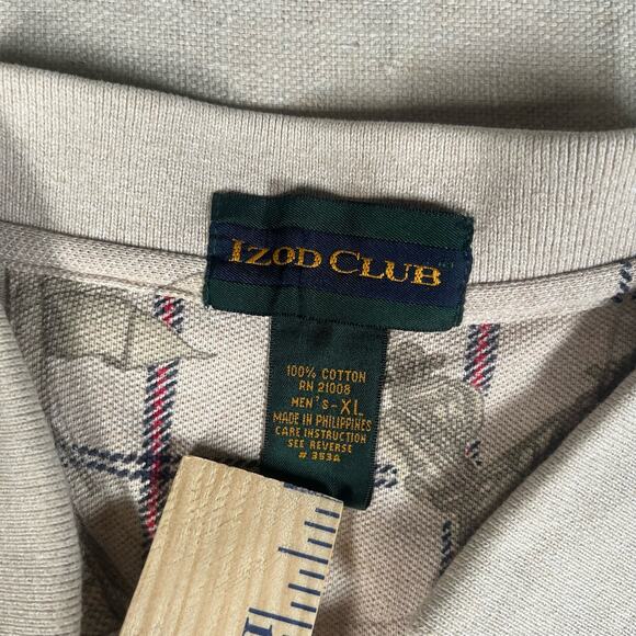 Vintage 90s Rare Izod Club Mens XL Polo All Over Golf Pattern - Picture 7 of 7